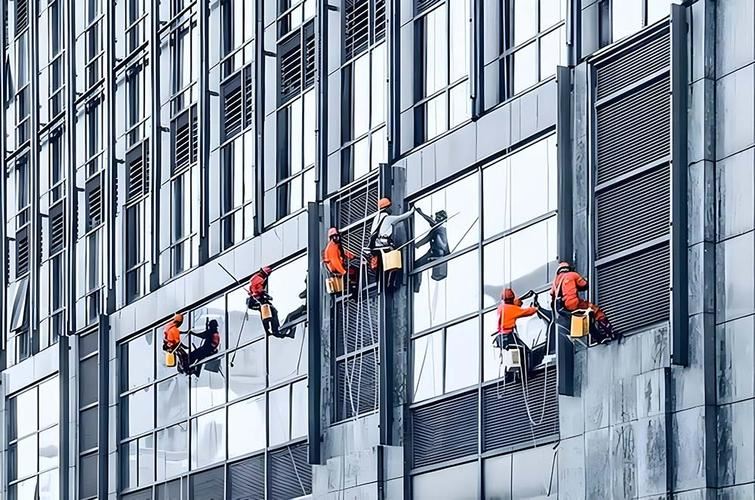 专业外墙清洗_高空作业的图标